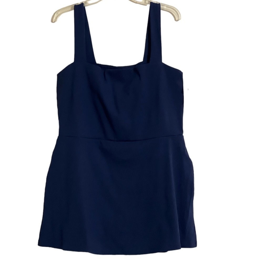 Victoria’s Secret PINK Tank Skorts Built In Shorts XXL Navy Blue Square Neck
